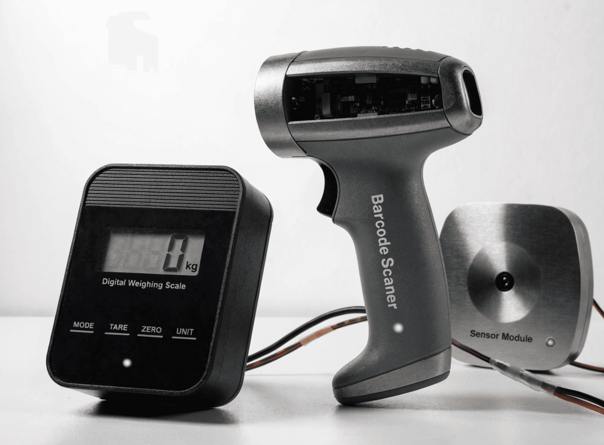 Balance connectée, scanner de codes-barres et capteur industriel
